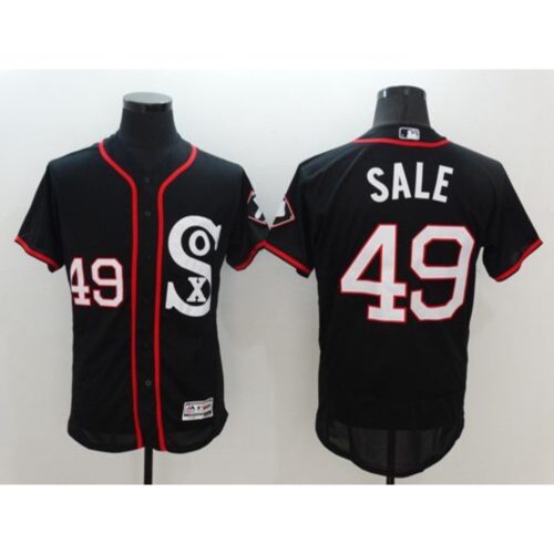 68636339825df_1 White Sox #49 Chris Sale Black New Flexbase Authentic Collection Stitched MLB Jersey