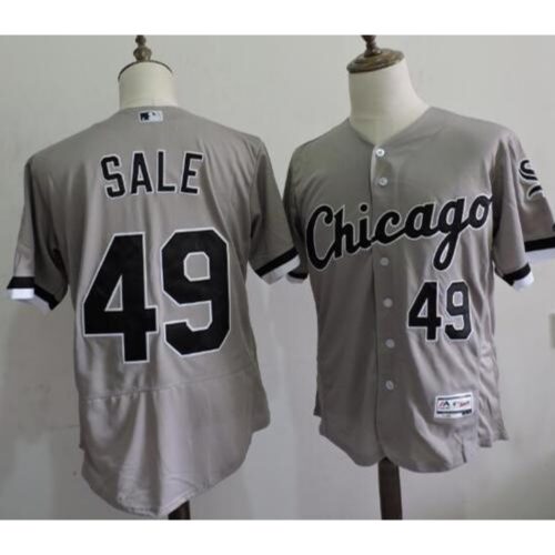 686363515597f_1 White Sox #49 Chris Sale Grey Flexbase Authentic Collection Stitched MLB Jersey