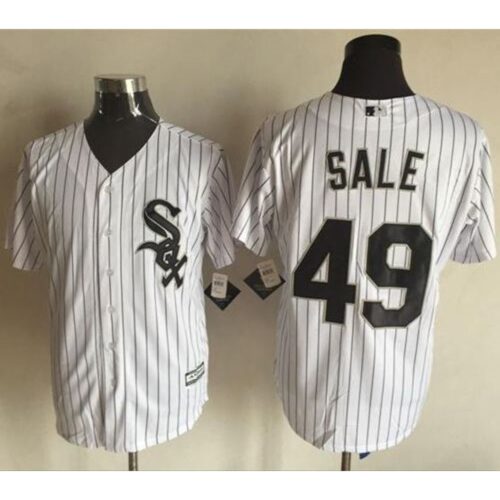 686363580d884_1 White Sox #49 Chris Sale White(Black Strip) New Cool Base Stitched MLB Jersey