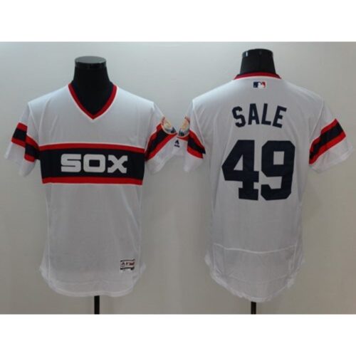 68636365d3dee_1 White Sox #49 Chris Sale White Flexbase Authentic Collection Alternate Home Stitched MLB Jersey
