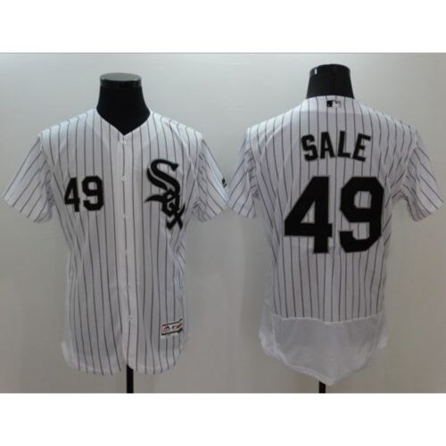686363691c42f_1 White Sox #49 Chris Sale White(Black Strip) Flexbase Authentic Collection Stitched MLB Jersey