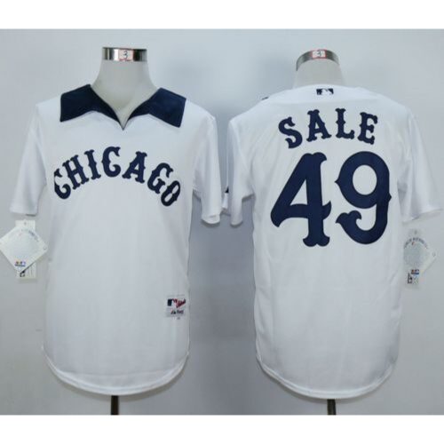 6863636c6eab2_1 White Sox #49 Chris Sale White 1976 Turn Back The Clock Stitched MLB Jersey