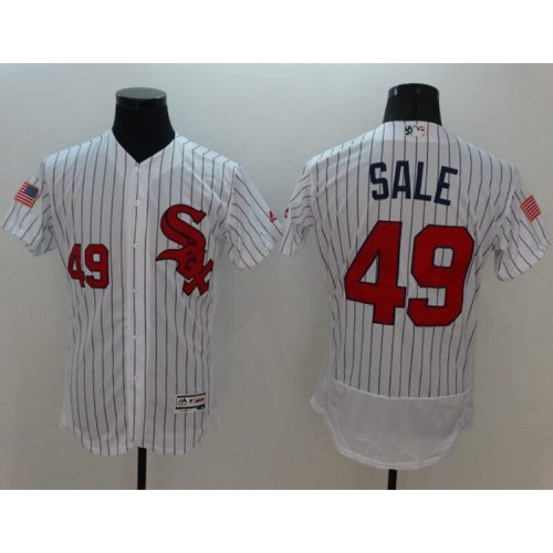 6863636fc6273_1 White Sox #49 Chris Sale White(Black Strip) Fashion Stars & Stripes Flexbase Authentic Stitched MLB Jersey