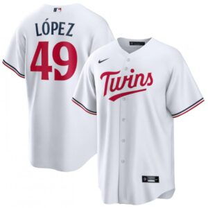 6863638aa65bc_1 Men's Minnesota Twins #49 Pablo Lopez White Cool Base Stitched Jersey