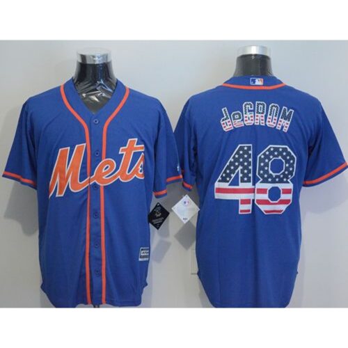 6863638dbc954_1 Mets #48 Jacob DeGrom Blue USA Flag Fashion Stitched MLB Jersey