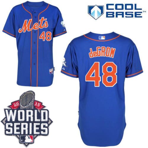 6863639118c5d_1 Mets #48 Jacob DeGrom Blue Alternate Home Cool Base W/2015 World Series Patch Stitched MLB Jersey