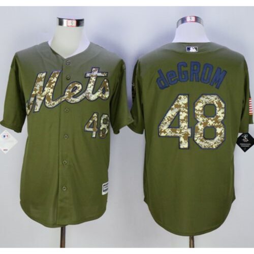 6863639ec60ba_1 Mets #48 Jacob DeGrom Green Camo New Cool Base Stitched MLB Jersey