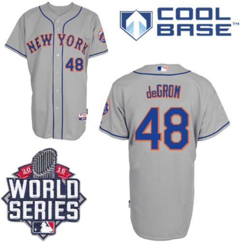 686363ac18766_1 Mets #48 Jacob DeGrom Grey Road Cool Base W/2015 World Series Patch Stitched MLB Jersey