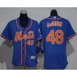 686363d1b60ee_1 Mets #48 Jacob deGrom Blue Flexbase Authentic Women's Stitched MLB Jersey