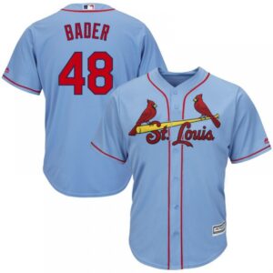 686363e9dee85_1 Men's St. Louis Cardinals #48 Harrison Bader Blue Cool Base Stitched MLB Jersey
