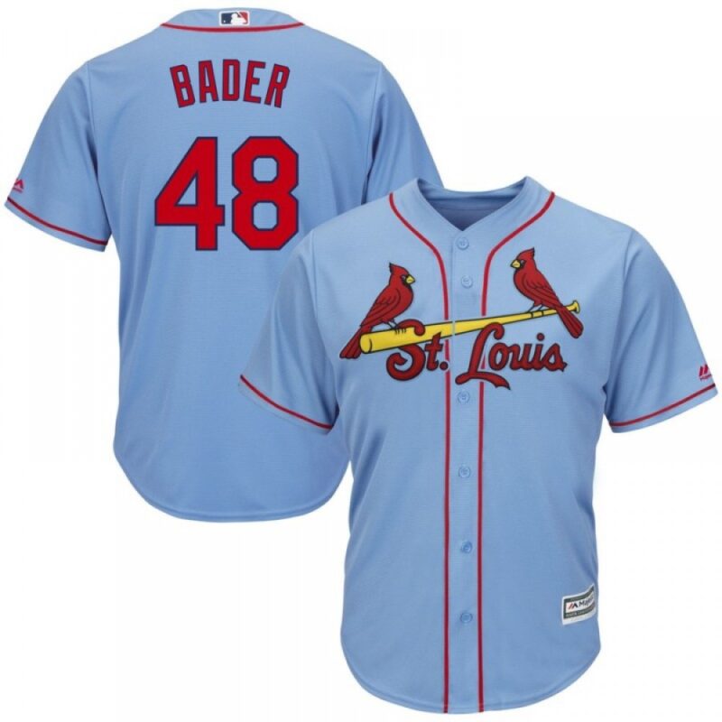 686363e9dee85_1 Men's St. Louis Cardinals #48 Harrison Bader Blue Cool Base Stitched MLB Jersey