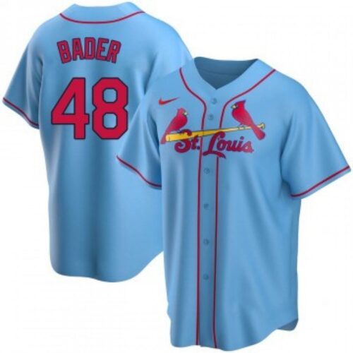 686363ed1a3c2_1 Men's St. Louis Cardinals #48 Harrison Bader Blue Cool Base Stitched Jersey