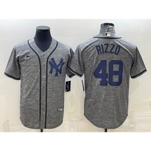 6863640c7f463_1 Men's New York Yankees #48 Anthony Rizzo Grey Cool Base Stitched Jersey