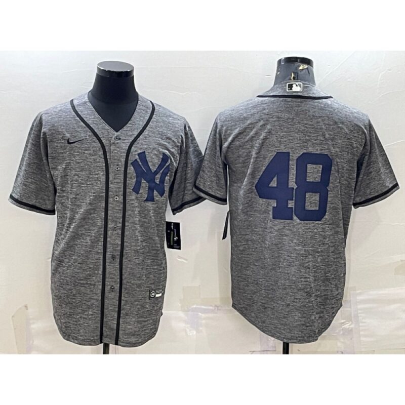 6863640fd889b_1 Men's New York Yankees #48 Anthony Rizzo Grey Stitched Jersey