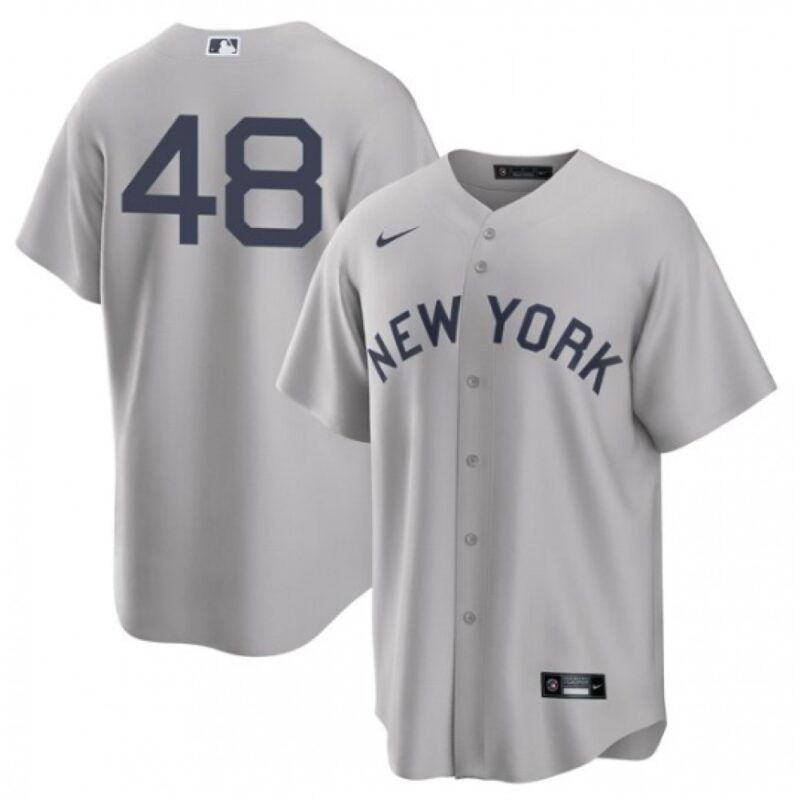 68636413681fd_1 Men's New York Yankees #48 Anthony Rizzo 2021 Grey Field of Dreams Cool Base Stitched Baseball Jersey