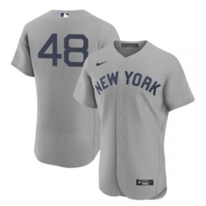686364168fec4_1 Men's New York Yankees #48 Anthony Rizzo 2021 Grey Field of Dreams Flex Base Stitched Baseball Jersey