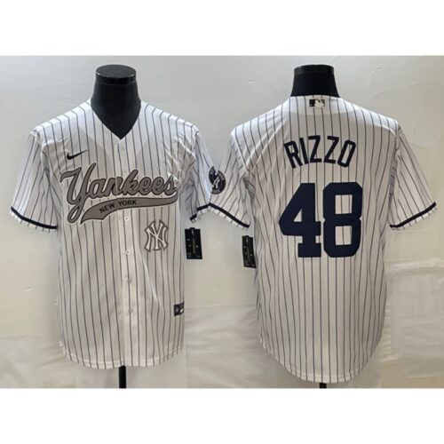 686364234d8c5_1 Men's New York Yankees #48 Anthony Rizzo White With Patch Cool Base Stitched Baseball Jersey