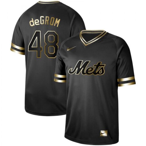 6863647d00389_1 Men's New York Mets #48 Jacob deGrom Black Gold Stitched MLB Jersey