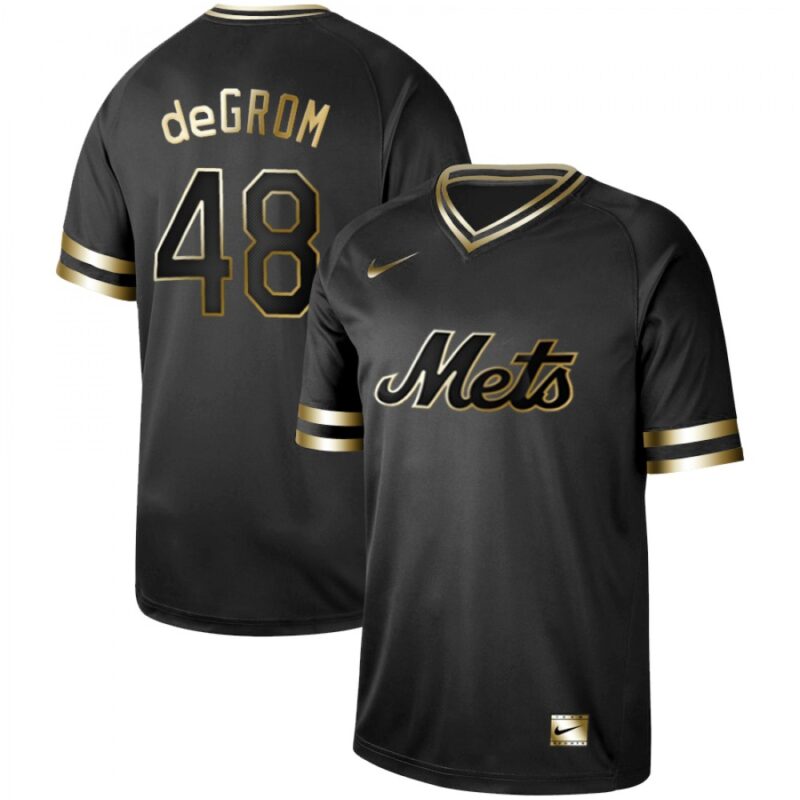 6863647d00389_1 Men's New York Mets #48 Jacob deGrom Black Gold Stitched MLB Jersey