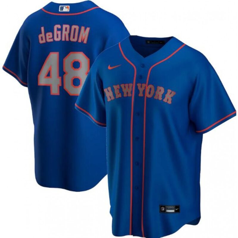 6863648a40a28_1 Men's New York Mets #48 Jacob deGrom New Blue Cool Base Stitched Jersey