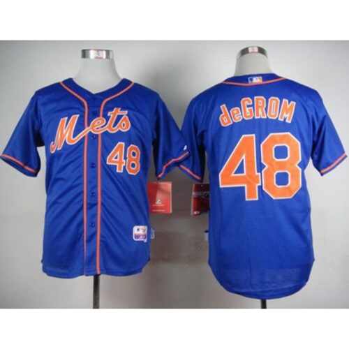 686364980150f_1 Mets #48 Jacob DeGrom Blue Alternate Home Cool Base Stitched MLB Jersey