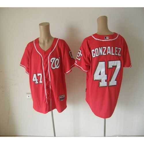 686364c6de664_1 Nationals #47 Gio Gonzalez Red Cool Base Stitched MLB Jersey