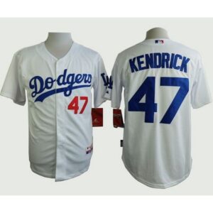 686364d0d674c_1 Dodgers #47 Howie Kendrick White Cool Base Stitched MLB Jersey