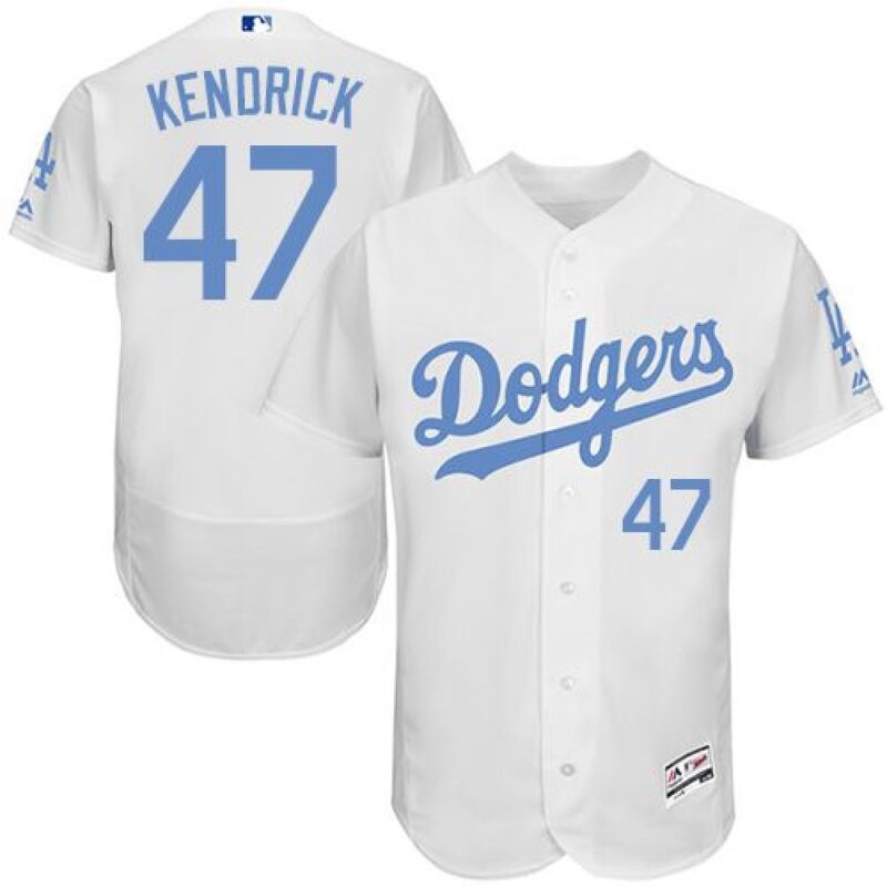 686364d427b6c_1 Dodgers #47 Howie Kendrick White Flexbase Authentic Collection 2016 Father's Day Stitched MLB Jersey