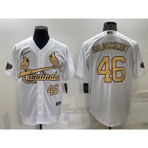 686365519c7e9_1 Men's St. Louis Cardinals #46 Paul Goldschmidt 2022 All-Star White Cool Base Stitched Baseball Jersey