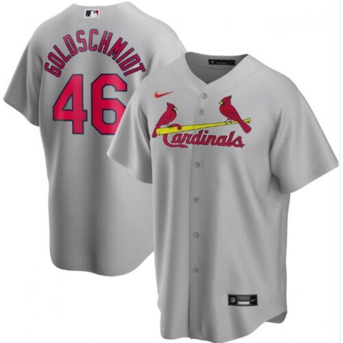 686365580a4a4_1 Men's St. Louis Cardinals #46 Paul Goldschmidt Grey Cool Base Stitched Jersey