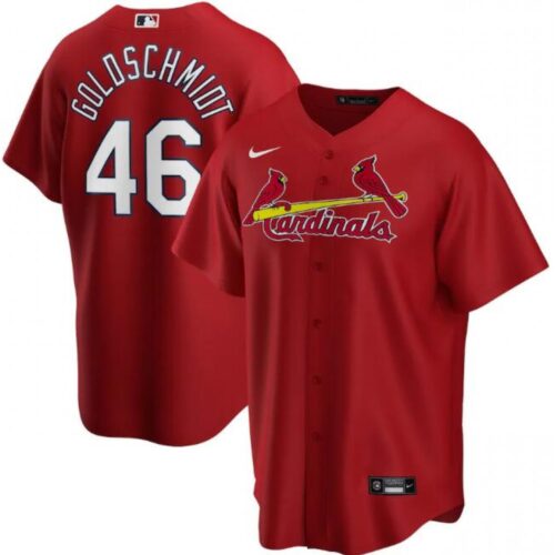 6863655b5cc01_1 Men's St. Louis Cardinals #46 Paul Goldschmidt Red Cool Base Stitched Jersey