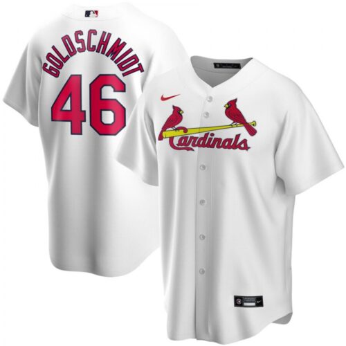 6863655eaaae0_1 Men's St. Louis Cardinals #46 Paul Goldschmidt White 2020 Stitched MLB Jersey