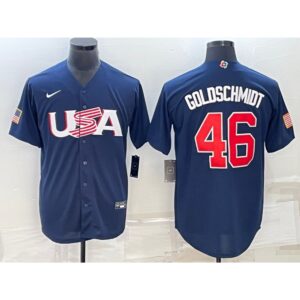 6863656531b9d_1 Men's USA Baseball #46 Paul Goldschmidt 2023 Navy World Baseball Classic Stitched Jersey