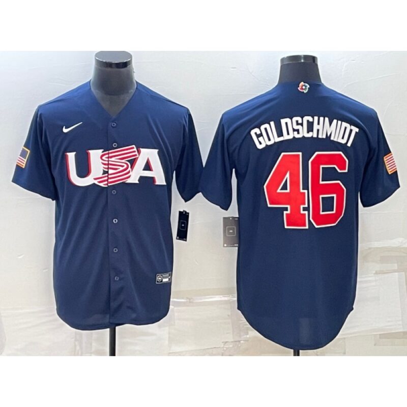 6863656531b9d_1 Men's USA Baseball #46 Paul Goldschmidt 2023 Navy World Baseball Classic Stitched Jersey