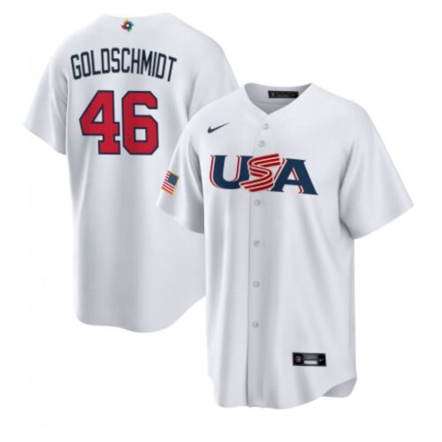 686365683fc24_1 Men's USA Baseball #46 Paul Goldschmidt 2023 White World Baseball Classic Stitched Jersey