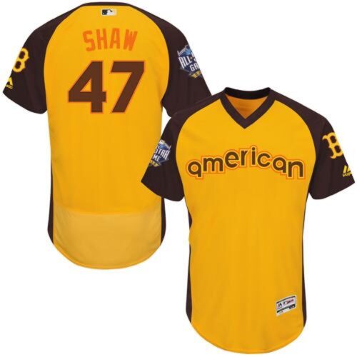 68636581bf57c_1 Red Sox #47 Travis Shaw Gold Flexbase Authentic Collection 2016 All-Star American League Stitched MLB Jersey