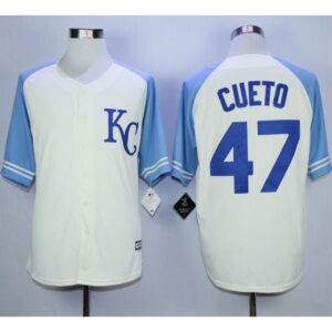 6863658aa6b3a_1 Royals #47 Johnny Cueto Cream Exclusive Vintage Stitched MLB Jersey