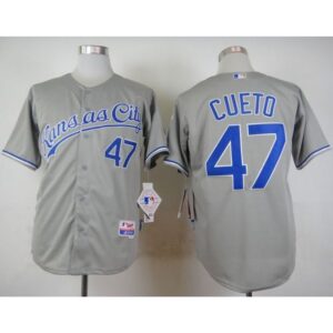 6863658de8e8c_1 Royals #47 Johnny Cueto Grey Cool Base Stitched MLB Jersey