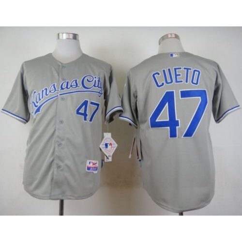 6863658de8e8c_1 Royals #47 Johnny Cueto Grey Cool Base Stitched MLB Jersey