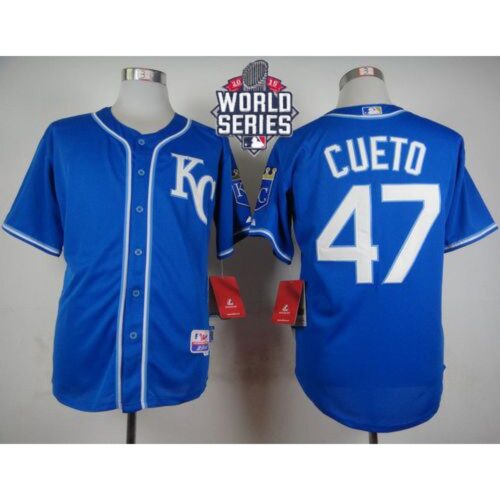 6863659da7c69_1 Royals #47 Johnny Cueto Light Blue Alternate 2 Cool Base W/2015 World Series Patch Stitched MLB Jersey