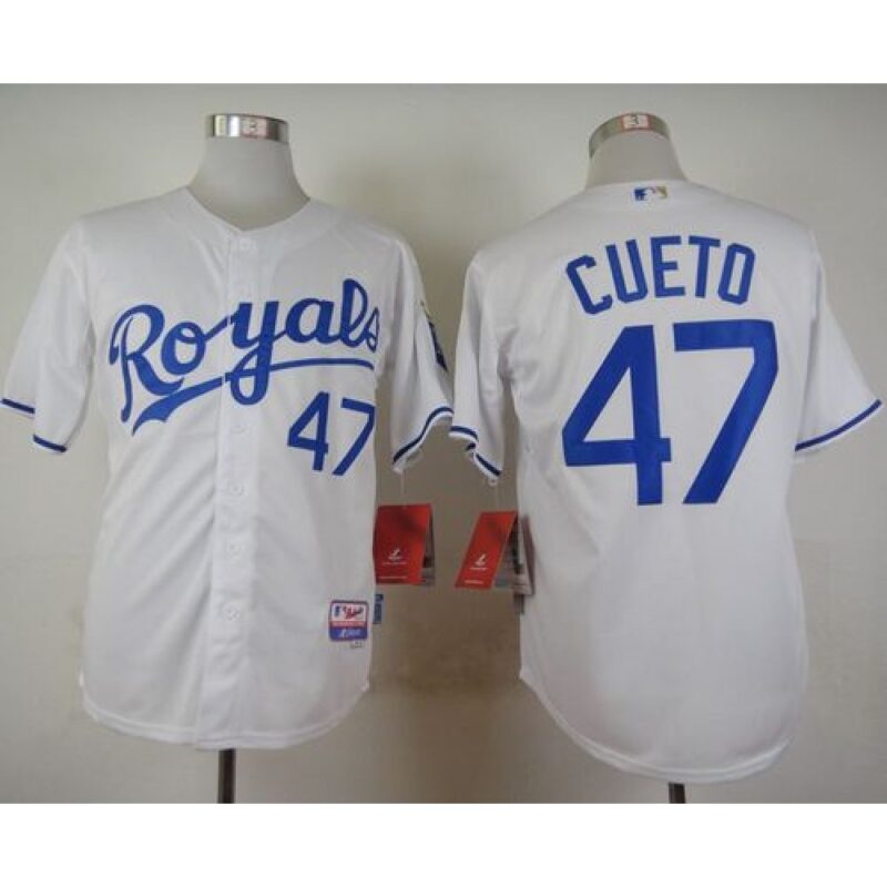 686365a11196b_1 Royals #47 Johnny Cueto White Cool Base Stitched MLB Jersey