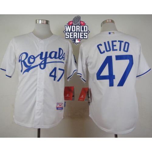 686365a48a05d_1 Royals #47 Johnny Cueto White Cool Base W/2015 World Series Patch Stitched MLB Jersey