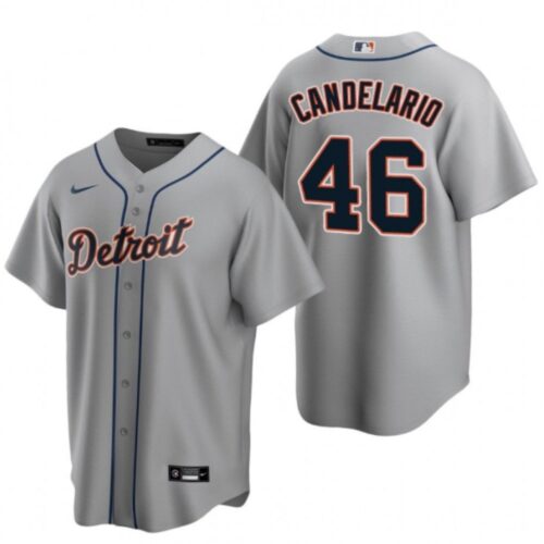 686365aa78ff6_1 Men's Detroit Tigers #46 Jeimer Candelario Grey Cool Base Stitched Jersey