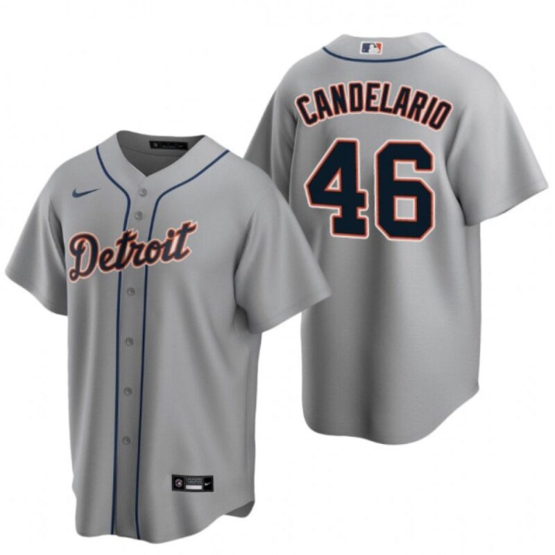 686365aa78ff6_1 Men's Detroit Tigers #46 Jeimer Candelario Grey Cool Base Stitched Jersey