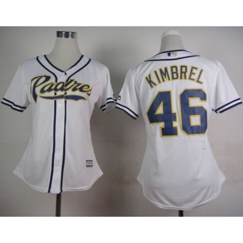 686365c14e95f_1 Padres #46 Craig Kimbrel White Home Women's Stitched MLB Jersey
