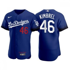686365c7505b9_1 Men's Los Angeles Dodgers #46 Craig Kimbrel Royal City Connect Flex Base Stitched Jersey
