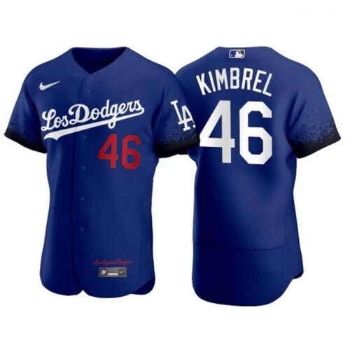 686365c7505b9_1 Men's Los Angeles Dodgers #46 Craig Kimbrel Royal City Connect Flex Base Stitched Jersey