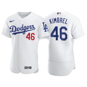 686365ca7bac3_1 Men's Los Angeles Dodgers #46 Craig Kimbrel White Flex Base Stitched Jersey
