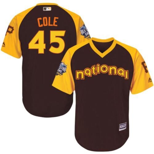 686365d83243f_1 Pirates #45 Gerrit Cole Brown 2016 All-Star National League Stitched Youth MLB Jersey