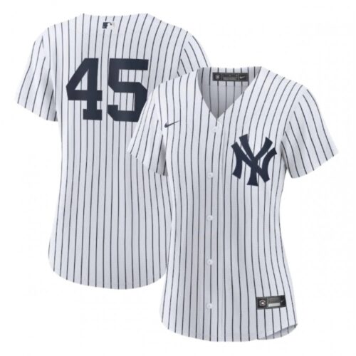 686365ede189b_1 Women's New York Yankees #45 Gerrit Cole White Cool Base Stitched Jersey(Run Small)